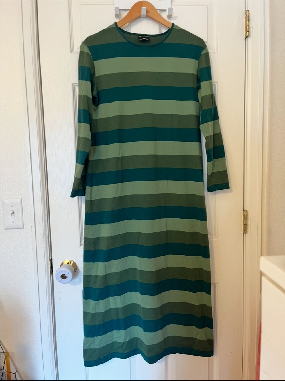 Marimekko Green Striped Maxi Dress